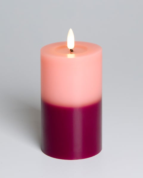 LED-kynttil&auml; Berry Blush 12,5cm raidallinen
