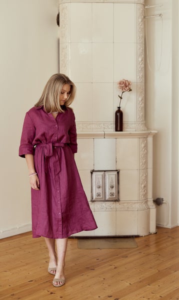 Pellavamekko Vivian vadelma