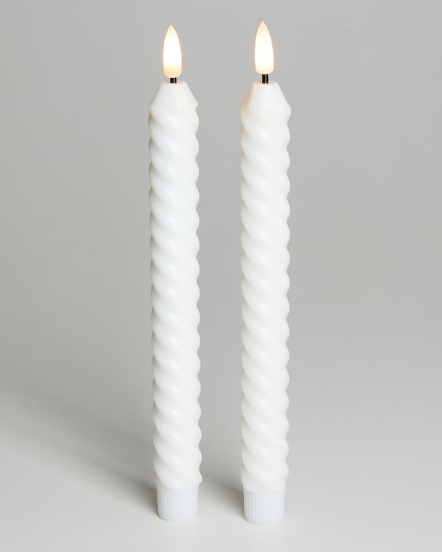 LED-kynttil&auml;setti White twisted