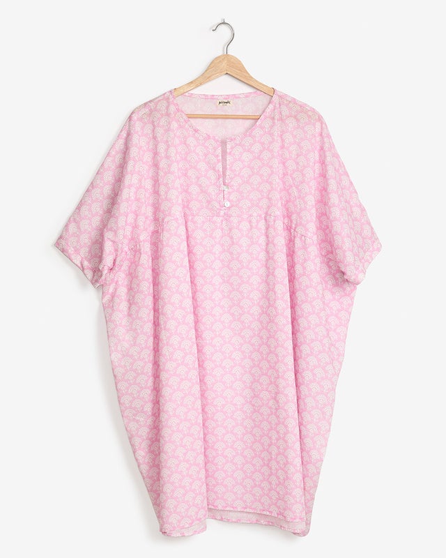Puuvillainen rantakaftaani Blush
